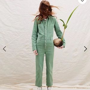 Garment-Dyed Relaxed Coverall Jumpsuit